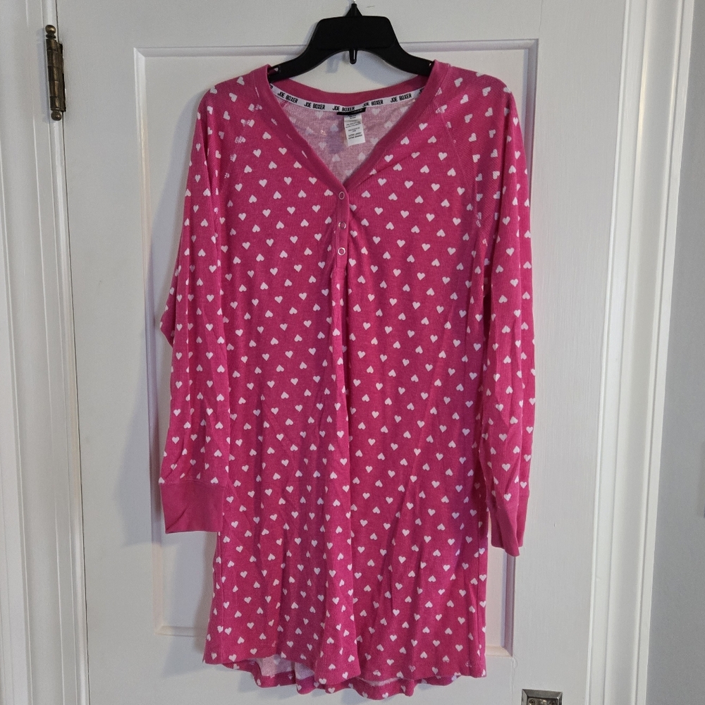 Like New Extra Large Junior's Pink Polka Dot Joe Boxer Nightgown